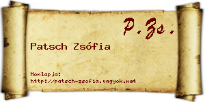 Patsch Zsófia névjegykártya